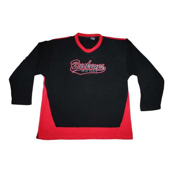 Pro Edge Other - PRO-EDGE OHIO STATE BUCKEYES MEN'S LARGE V-NECK PULLOVER FLEECE BLACK/RED THICK